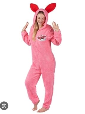 A Christmas Story Deranged Easter Bunny Hooded Pajama Onesie - Unisex